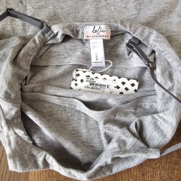 NWT!! Cosabella Avi Cotton Tween Spaghetti Strap Camisole Tank, Heather Gray - Picture 5 of 8